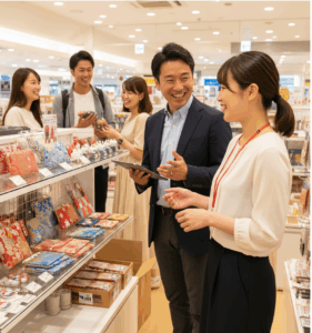 お店の担当者様とリレーションを築き、最適な商品選定と売り場づくりをご提案させていただきます。